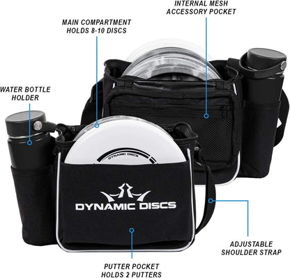 Dynamic Discs Cadet Disc Golf Shoulder Bag | Small Disc Golf Bag, 10-12+ Discs Capacity | Great for Beginners | Lightweight & Durable | Sling over Shoulder to Carry Easily